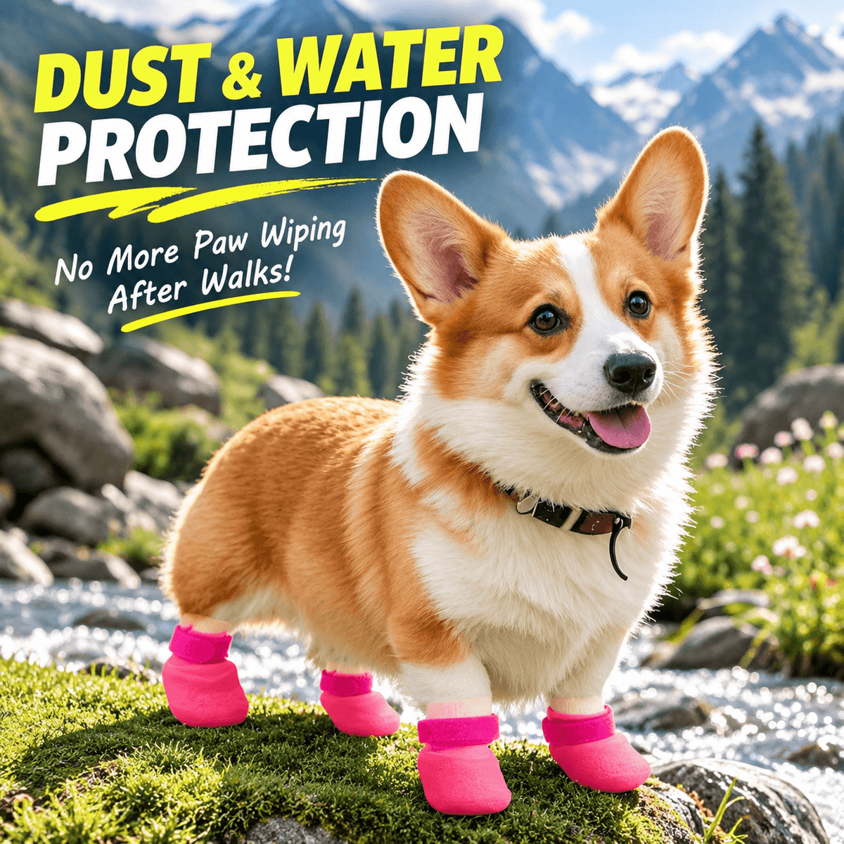 Non-Slip Dog Boots with Waterproof Soles – Set of 4 Fursera