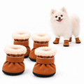 Warm Plush Dog Boots – Adjustable Soft Pet Booties, Set of 4 Fursera