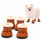 Warm Plush Dog Boots – Adjustable Soft Pet Booties, Set of 4 Fursera