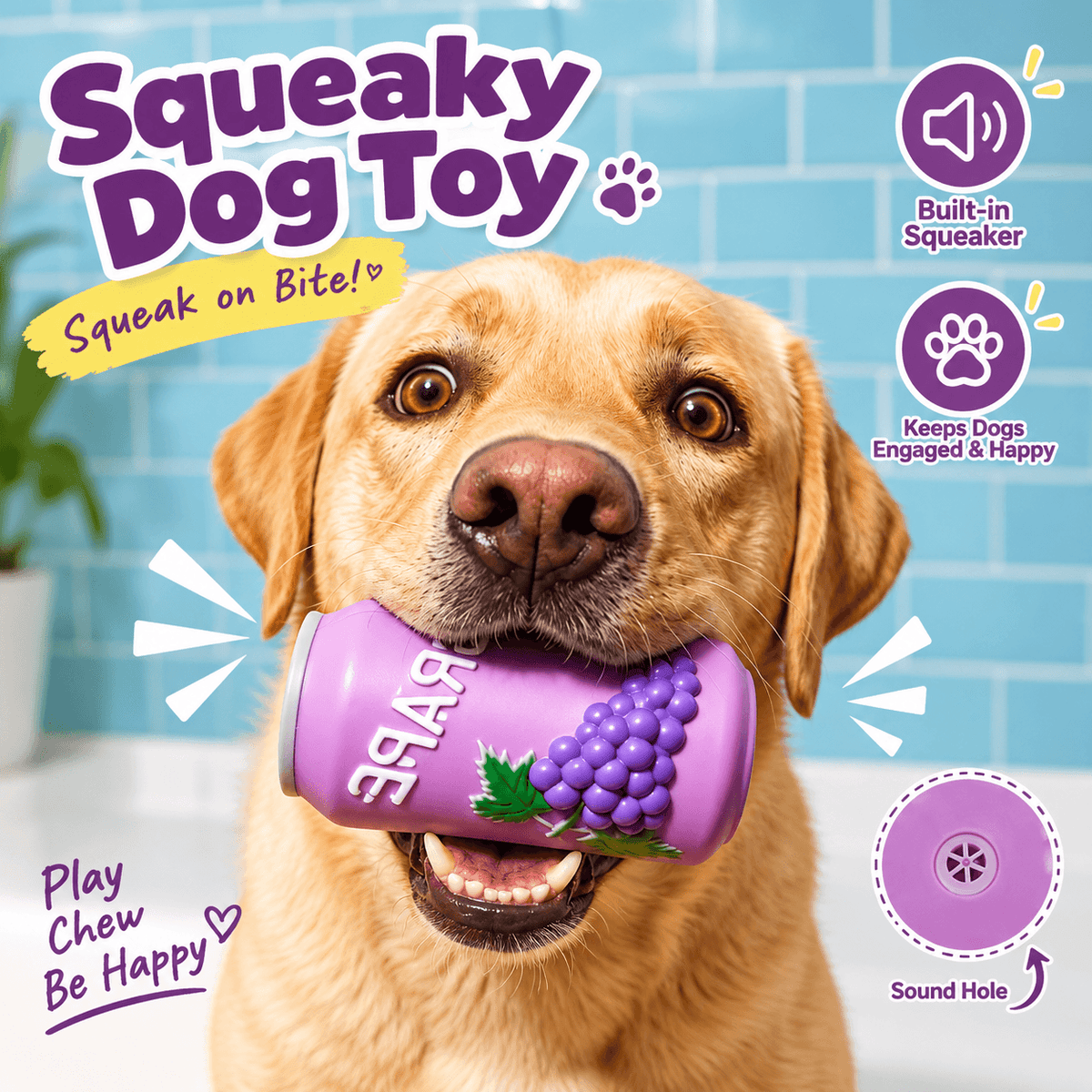 Fruit Drink Squeaky Dog Toy – Soft, Fruit-Scented Latex Fursera