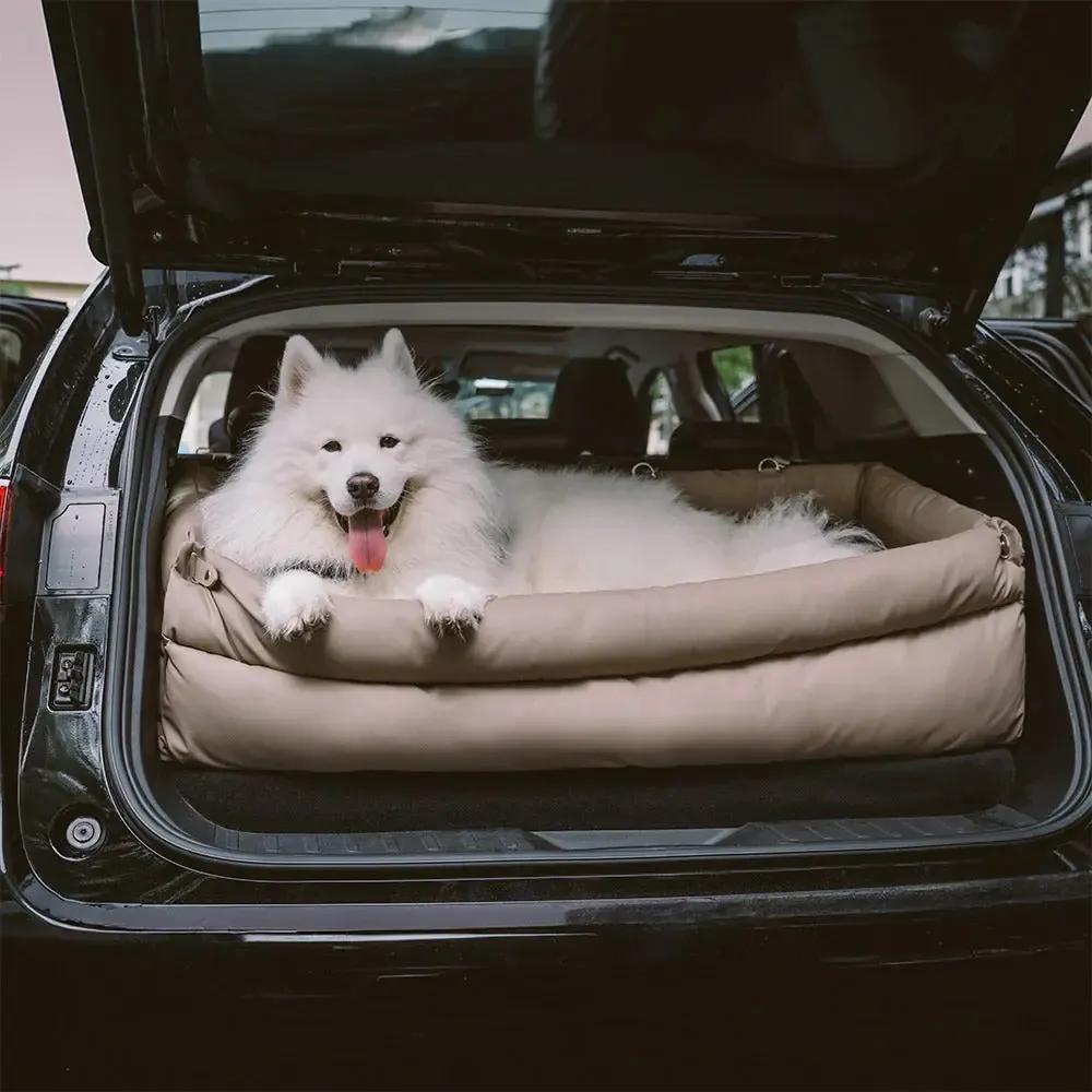 Dog Car Seat Bed – Faux Leather Booster for Medium & Large Dogs