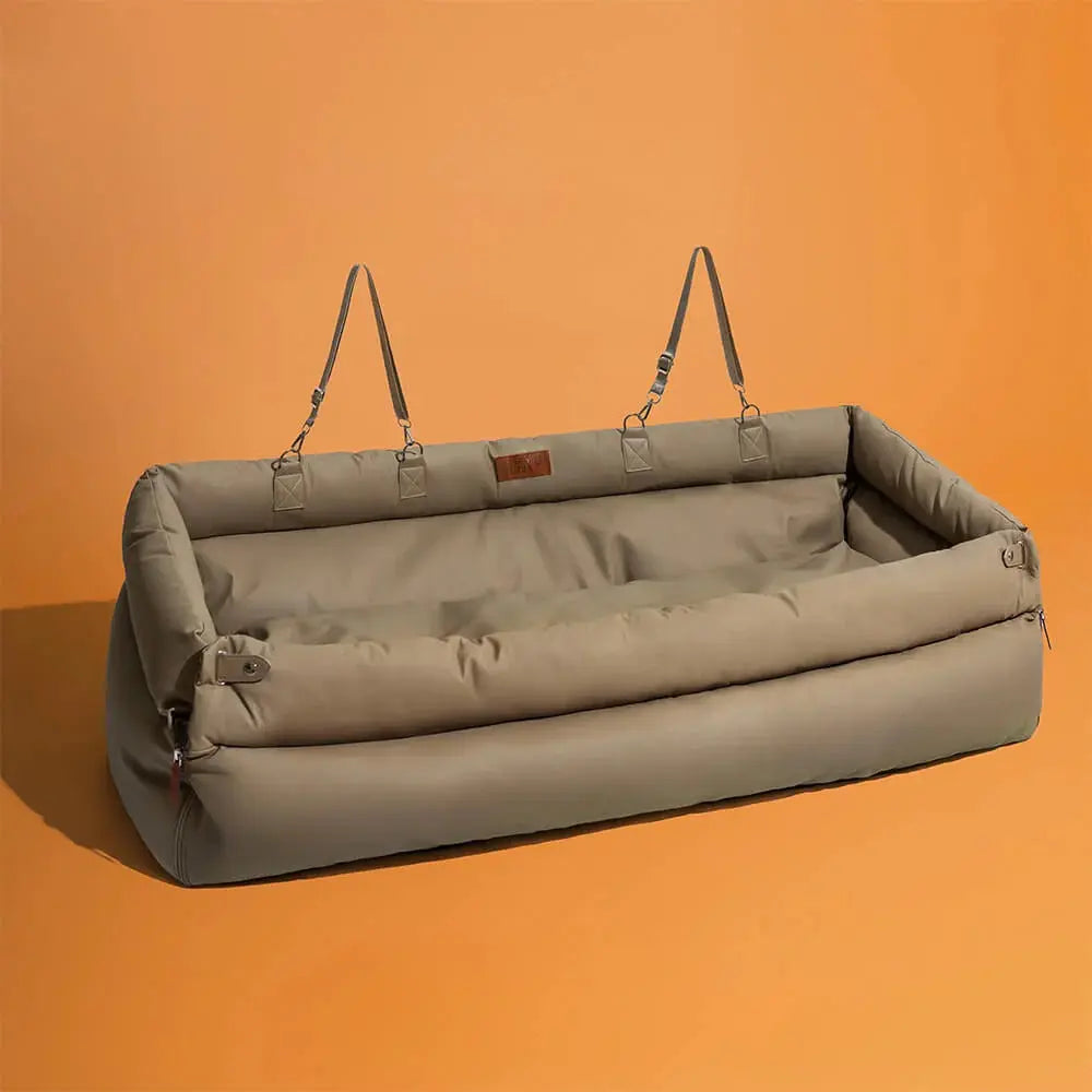 Dog Car Seat Bed – Faux Leather Booster for Medium & Large Dogs