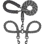 Dual Dog Leash – No-Tangle 360° Swivel Bungee Leash for Two Dogs