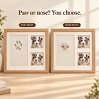 Personalized Pet Keepsake Frame – Paw or Nose Print & Two Photos Fursera