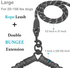 Dual Dog Leash – No-Tangle 360° Swivel Bungee Leash for Two Dogs