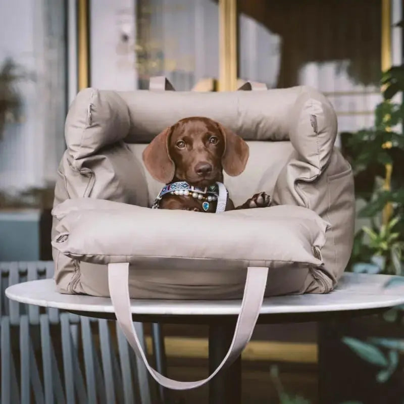 Dog Car Seat Bed – Faux Leather Booster Seat for Safe Travel