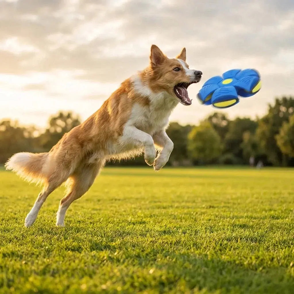 Interactive Frisbee Transforming Dog Toy Ball