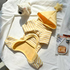 Yellow Striped Pet Pajamas with Star Hood Fursera
