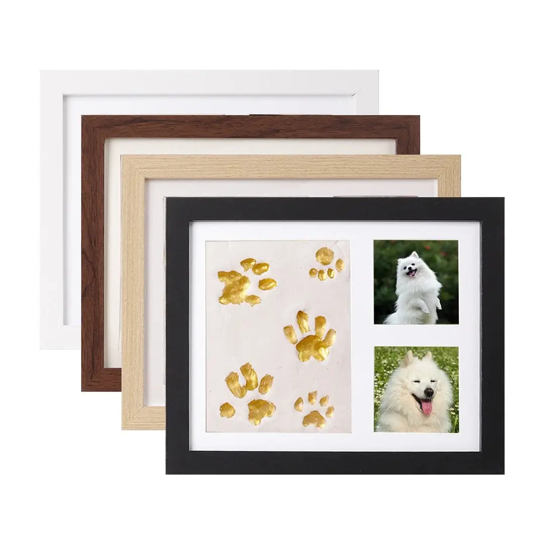 Pet Paw Print Frame Kit – Personalized Pet Memorial Keepsake with Photo Display Fursera