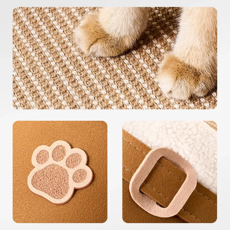 Clog-Shaped Cat Bed – Felt Cat Cave with Jute Scratching Mat Fursera