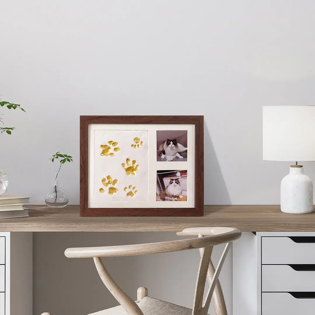 Pet Paw Print Frame Kit – Personalized Pet Memorial Keepsake with Photo Display Fursera
