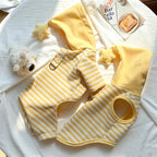 Yellow Striped Pet Pajamas with Star Hood Fursera