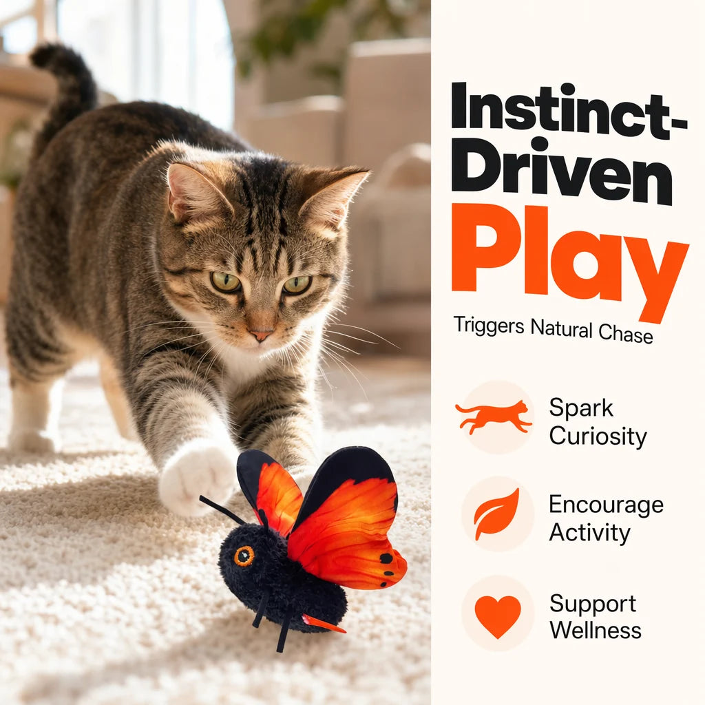 Interactive Automatic Butterfly Teaser for Indoor Cats Fursera