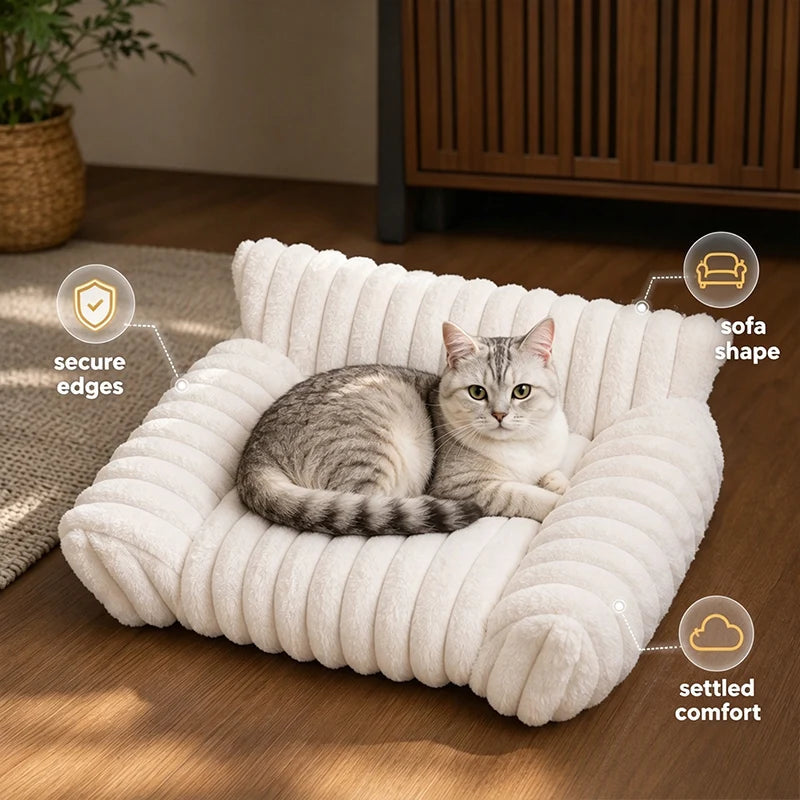 Plush Sofa Pet Bed for Cats & Dogs Fursera