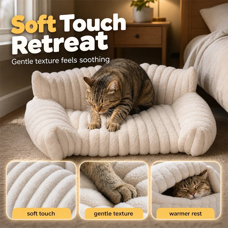 Plush Sofa Pet Bed for Cats & Dogs Fursera